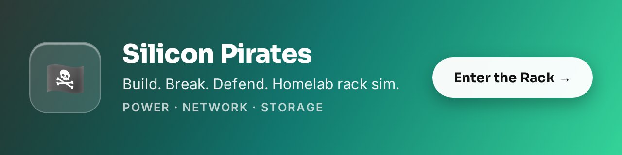 Silicon Pirates — homelab rack simulator